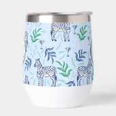 Marine Zebra Martinis Blue Monogram Preppy (Gauche)