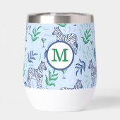 Marine Zebra Martinis Blue Monogram Preppy (Arrière)