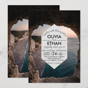 Marine Zeegezicht Strand Zee Zomer Bruiloft Kaart