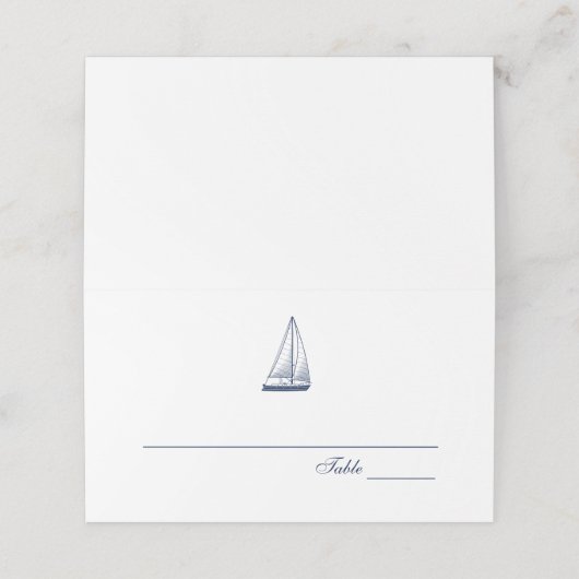 Marine zeilboot nautische bruiloft | (Buitenkant ongevouwen)