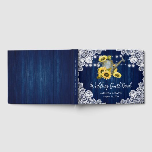 Marine Zonnebloem Watering Can String Lights Trouw Gastenboek (Volledig)