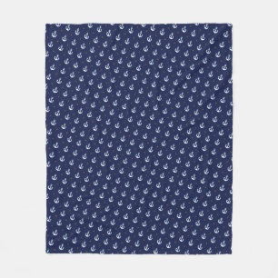 marineankers blauw fleece deken