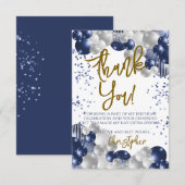 Marineballonnen Verjaardag Bedankkaart (Voorkant / Achterkant)