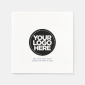 Marineblauw | Aangepaste Logo en tekst Corporate P Servet (Voorkant)