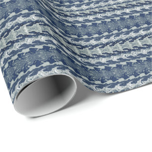 Marineblauw abstract patroon cadeaupapier