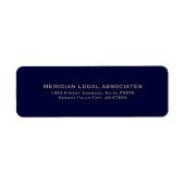 Marineblauw Advocaat Retouradres Label (Voorkant)