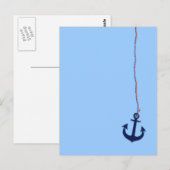 marineblauw anker briefkaart (Voorkant / Achterkant)