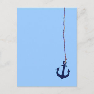 marineblauw anker briefkaart