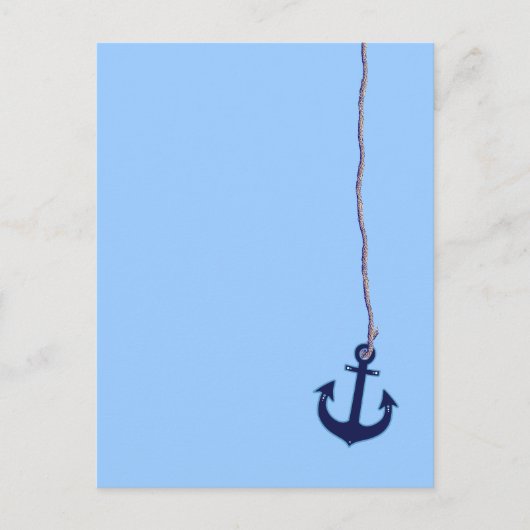 marineblauw anker briefkaart (Voorkant)