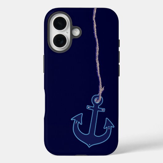 marineblauw anker Case-Mate iPhone case (Achterkant)