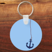 marineblauw anker sleutelhanger (Voorkant)