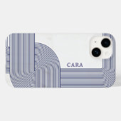 Marineblauw Bauhaus Design Case-Mate iPhone Case (Achterkant (horizontaal))