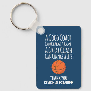 Marineblauw Bedankt Basketbalcoach Sleutelhanger