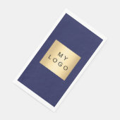 Marineblauw bedrijf logo servet (Hoek)