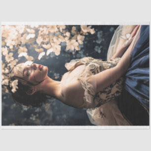 Marineblauw & Beige, Ballerina Schoonheid & Bloeme Tissuepapier