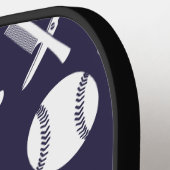 Marineblauw Beste papa ooit Pickleball Paddle (Links Detail)