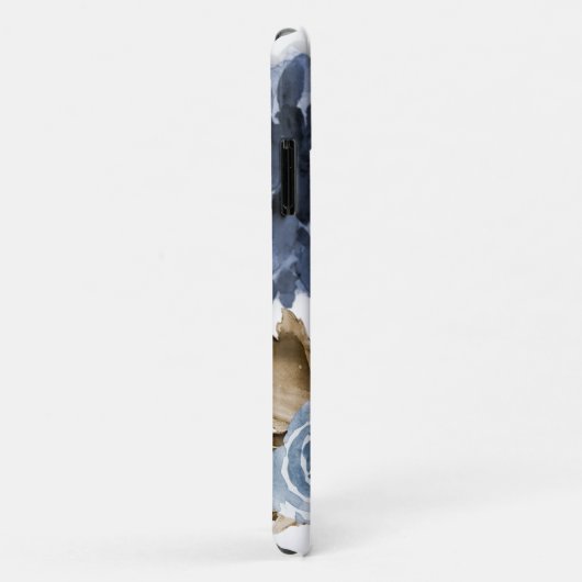 Marineblauw Bloemen Waterverf Bruin Foliage Initia Case-Mate iPhone Case (Achterkant/rechts)