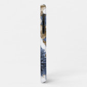 Marineblauw Bloemen Waterverf Bruin Foliage Initia Case-Mate iPhone Case (Achterkant/links)