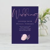 Marineblauw Blush Roze Gouden Trouwbudget (Staand voorkant)