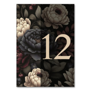 Marineblauw & Bourgondië Moody Bloementafel 12 Kaart