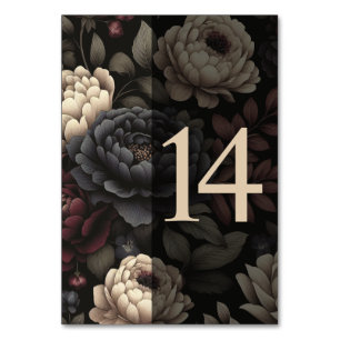 Marineblauw & Bourgondië Moody Bloementafel 14 Kaart