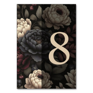 Marineblauw & Bourgondië Moody Bloementafel 8 Kaart