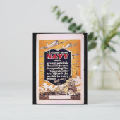 Marineblauw Briefkaart (Staand voorkant)