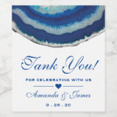 Marineblauw bruiloft dank u Agaat Wijn Etiket (Enkel label)