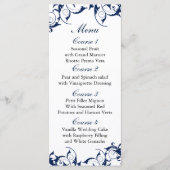marineblauw Bruiloft menu (Voorkant)