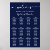 Marineblauw bruiloft zitgrafiek poster (Voorkant)