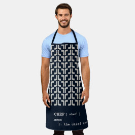 marineblauw CHEF Mud Cloth Tribal Africa Pattern Schort