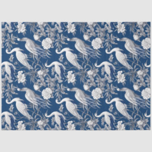  marineblauw China vogels en bloemen Tissuepapier