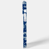 Marineblauw Chinees bloempatroon met naam Case-Mate iPhone Case (Achterkant / Links)