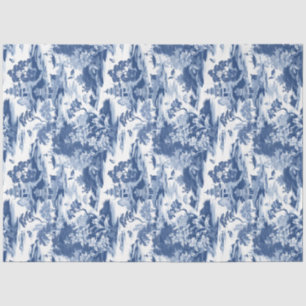  marineblauw Chinoiserie china gebouwen Tissuepapier