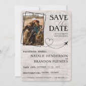 Marineblauw Colorado Passport Save the Date (Achterkant)