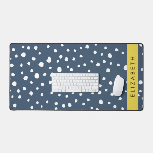 Marineblauw Dalmatische Stippen, Vlekken, Gevlekt, Bureaumat (Keyboard & Muis)