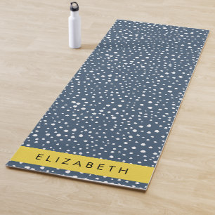 Marineblauw Dalmatische Stippen, Vlekken, Gevlekt, Yogamat