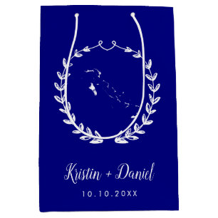 Marineblauw De Bahama's Kaart Bruiloft Welkom Swag Medium Cadeauzakje
