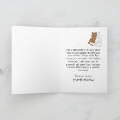 Marineblauw denken van je houdt van kat kristal mo bedankkaart (Binnen)