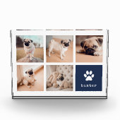 Marineblauw | Dog Pawprint Collage Fotoblokken (Voorkant)