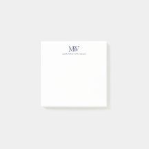 Marineblauw Eenvoudig Elegant Modern Monogram