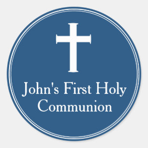 Marineblauw Eerste Communie Favor Tag