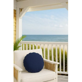 Marineblauw effen kleur effen decoratief accent rond kussen