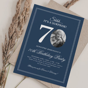 Marineblauw Elegante Verjaardagsfeest Surprise 7 Kaart