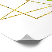 Marineblauw en babyblauw bloemensprookje baby show poster (Hoek)