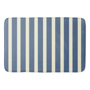 Marineblauw en crèmekleurige strepen badmat