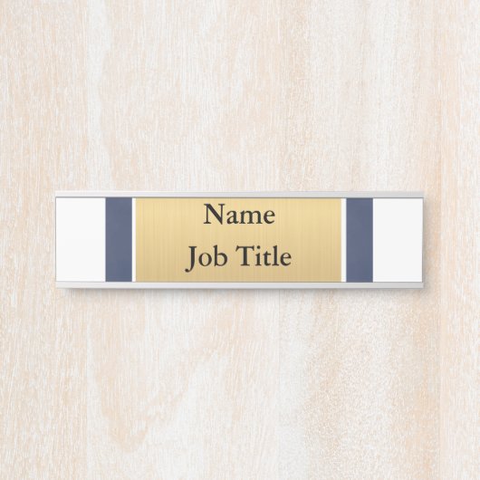 marineblauw en goud Classy Elegant Custom Deurbordje (Voorkant)