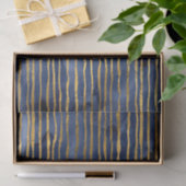 Marineblauw en goud gestreept patroon tissuepapier (Geschenk)