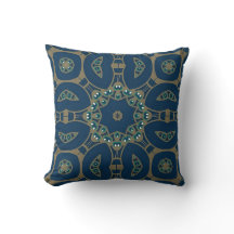 Marineblauw en gouden geometrisch achthoekpatroon