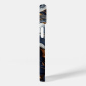 Marineblauw en goudmarmer Schilderen Abstract Case-Mate iPhone Case (Achterkant / Rechts)